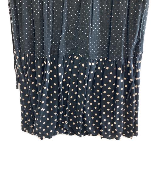 BEARDSLEY（ビアズリー）BEARDSLEY (ビアズリー) ドットコンビワンピース ブラック サイズ:Fの古着・服飾アイテム
