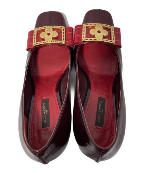 LOUIS VUITTON（ルイ ヴィトン）LOUIS VUITTON (ルイ ヴィトン) エナメルパンプス レッド サイズ:37　1/2の古着・服飾アイテム