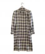 GIVENCHYジバンシィ）の古着「シルクチェックコート」｜グレー