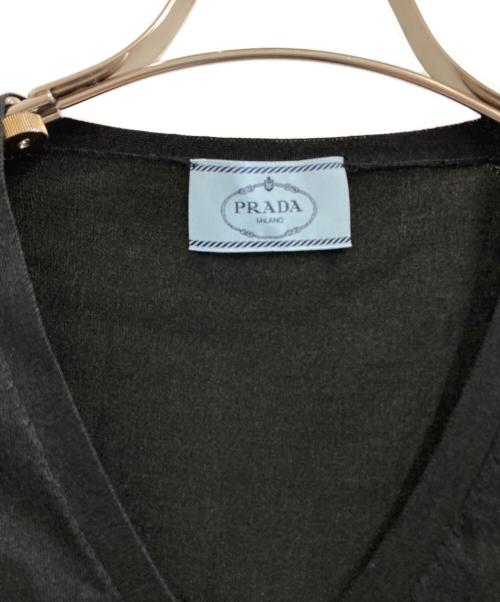 PRADA（プラダ）PRADA (プラダ) シルクブレンドカーディガン ブラック サイズ:Mの古着・服飾アイテム