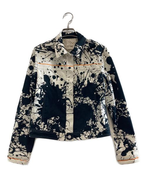 HERMES（エルメス）HERMES (エルメス) セリエボタンペイントデニムジャケット ホワイト サイズ:SMの古着・服飾アイテム