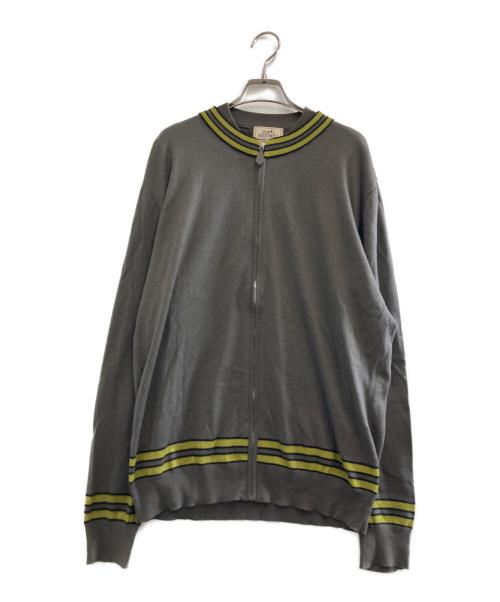 HERMES（エルメス）HERMES (エルメス) コットンカシミヤジップニット ブラウン サイズ:Lの古着・服飾アイテム