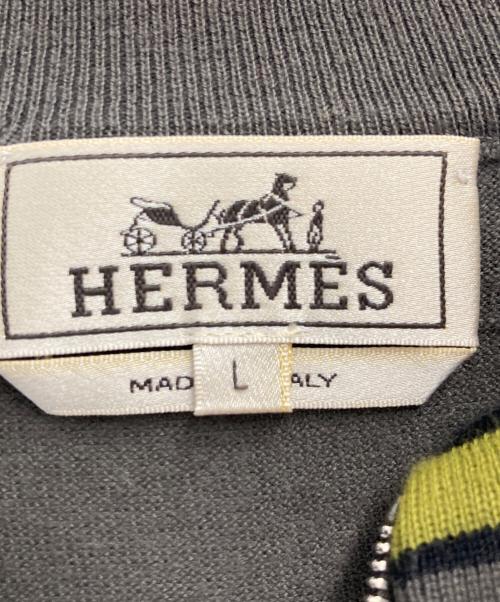 HERMES（エルメス）HERMES (エルメス) コットンカシミヤジップニット ブラウン サイズ:Lの古着・服飾アイテム