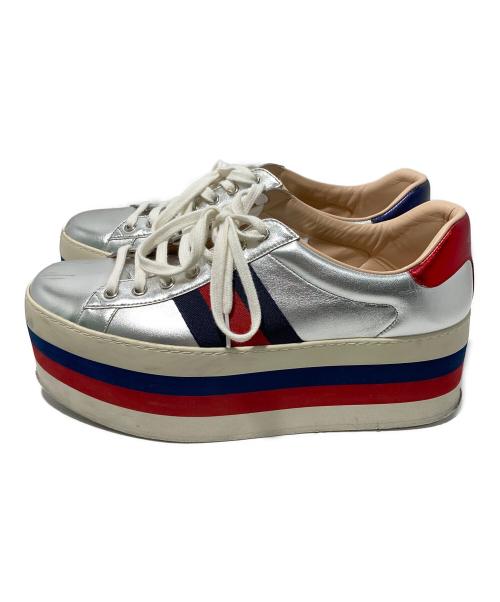 GUCCI（グッチ）GUCCI (グッチ) 厚底スニーカー グレー サイズ:8の古着・服飾アイテム