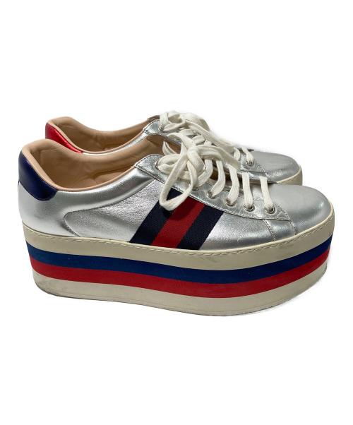 GUCCI（グッチ）GUCCI (グッチ) 厚底スニーカー グレー サイズ:8の古着・服飾アイテム