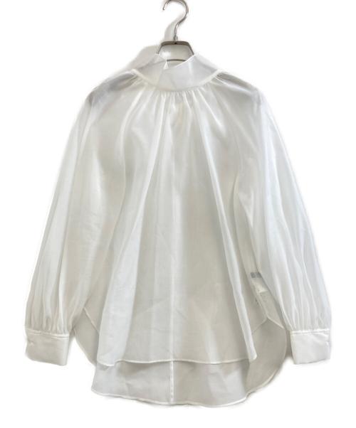SHIPS（シップス）SHIPS (シップス) オーガンジー リボン ブラウス ホワイト サイズ:36の古着・服飾アイテム