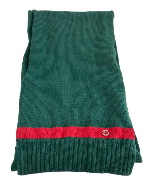 GUCCI（グッチ）GUCCI (グッチ) GGロゴニットマフラー グリーンの古着・服飾アイテム
