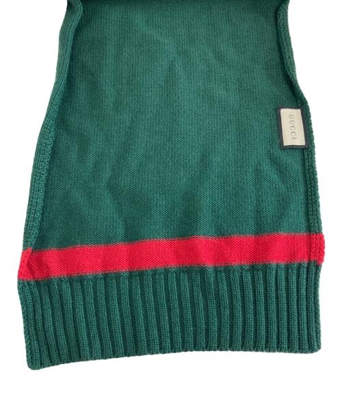 GUCCI（グッチ）GUCCI (グッチ) GGロゴニットマフラー グリーンの古着・服飾アイテム