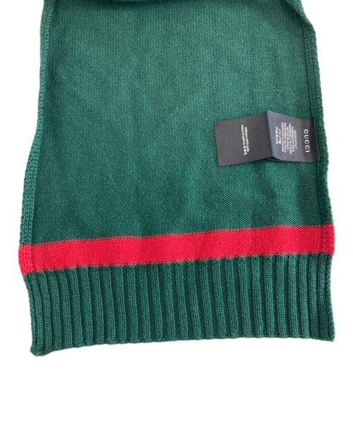 GUCCI（グッチ）GUCCI (グッチ) GGロゴニットマフラー グリーンの古着・服飾アイテム