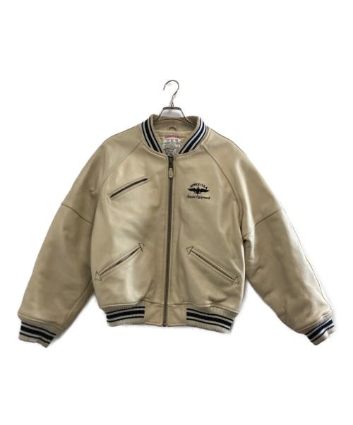 AVIREX（アヴィレックス）AVIREX (アヴィレックス) VARSITY JACKET ベージュ サイズ:Mの古着・服飾アイテム