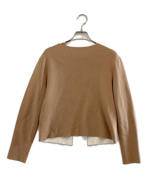 FOXEY NEWYORK（フォクシーニューヨーク）FOXEY NEWYORK (フォクシーニューヨーク) バイカラーカーディガン ブラウン サイズ:Mの古着・服飾アイテム