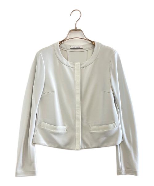 FOXEY NEWYORK（フォクシーニューヨーク）FOXEY NEWYORK (フォクシーニューヨーク) ノーカラージャケット スカイブルー サイズ:38の古着・服飾アイテム
