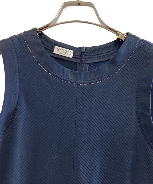 BRUNELLO CUCINELLI（ブルネロクチネリ）BRUNELLO CUCINELLI (ブルネロクチネリ) ノースリーブワンピース ネイビー サイズ:Mの古着・服飾アイテム