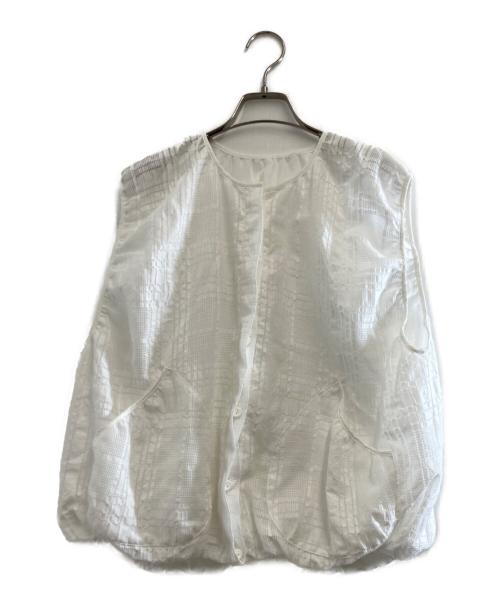 MOGA（モガ）MOGA (モガ) シアーチェックＪＱベスト ホワイト サイズ:2の古着・服飾アイテム