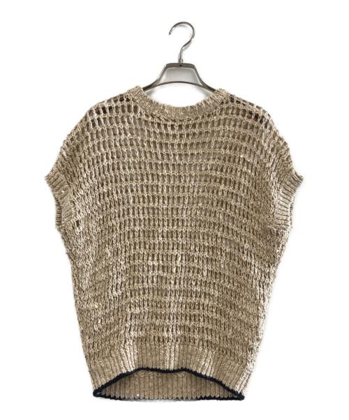 BRUNELLO CUCINELLI（ブルネロクチネリ）BRUNELLO CUCINELLI (ブルネロクチネリ) リネンシルクブレンドニットベスト ブラウン サイズ:XSの古着・服飾アイテム