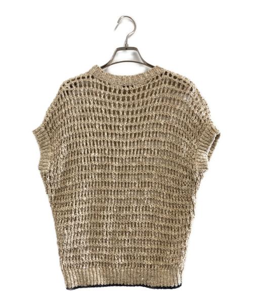 BRUNELLO CUCINELLI（ブルネロクチネリ）BRUNELLO CUCINELLI (ブルネロクチネリ) リネンシルクブレンドニットベスト ブラウン サイズ:XSの古着・服飾アイテム