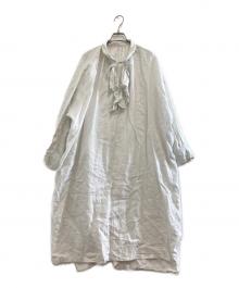 nest Robe（ネストローブ）の古着「天然染め ラッフルスモックドレス　01233-1045」｜ホワイト