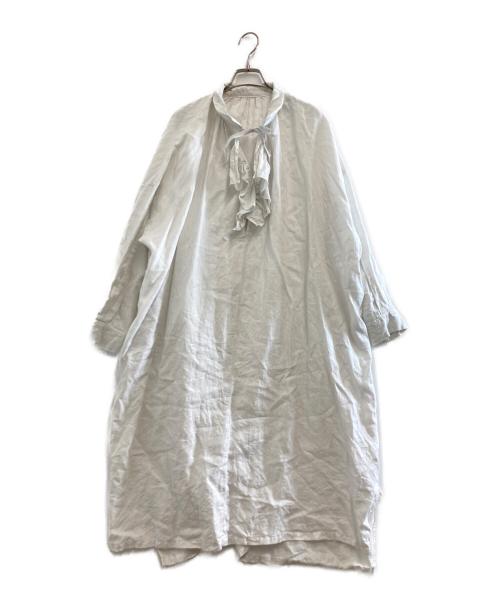 nest Robe（ネストローブ）nest Robe (ネストローブ) 天然染め ラッフルスモックドレス　01233-1045 ホワイト サイズ:FREEの古着・服飾アイテム