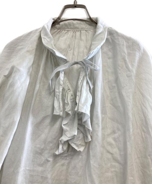 nest Robe（ネストローブ）nest Robe (ネストローブ) 天然染め ラッフルスモックドレス　01233-1045 ホワイト サイズ:FREEの古着・服飾アイテム