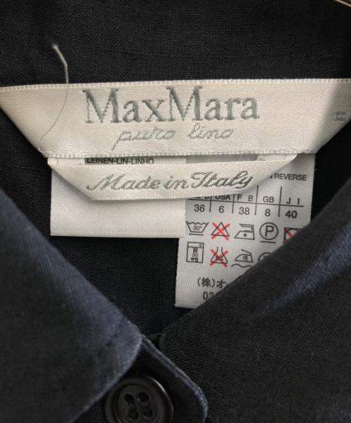 MaxMara（マックスマーラ）MaxMara (マックスマーラ) リネンノースリーブワンピース ブラック サイズ:40の古着・服飾アイテム