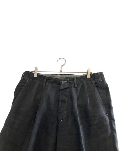 Y's for men（ワイズフォーメン）Y'S for men (ワイズフォーメン) リネンタックパンツ ブラック サイズ:Mの古着・服飾アイテム