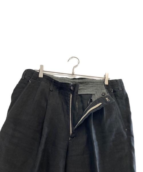 Y's for men（ワイズフォーメン）Y'S for men (ワイズフォーメン) リネンタックパンツ ブラック サイズ:Mの古着・服飾アイテム