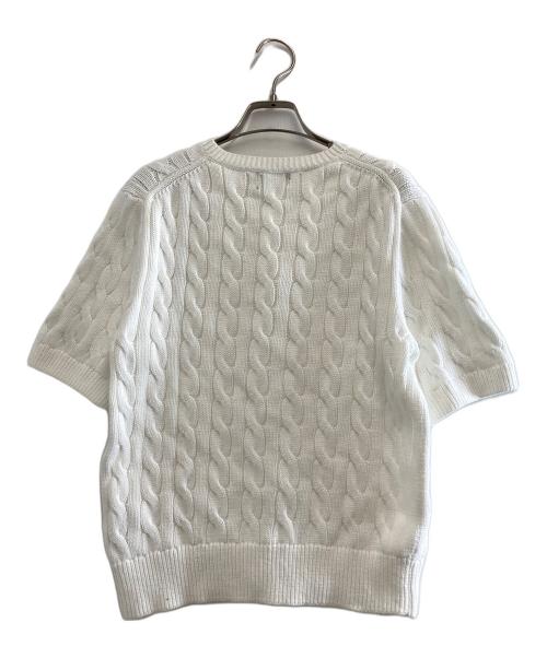 POLO RALPH LAUREN（ポロ・ラルフローレン）POLO RALPH LAUREN (ポロ・ラルフローレン) 半袖ケーブルニット ホワイト サイズ:Lの古着・服飾アイテム