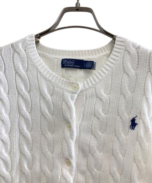 POLO RALPH LAUREN（ポロ・ラルフローレン）POLO RALPH LAUREN (ポロ・ラルフローレン) 半袖ケーブルニット ホワイト サイズ:Lの古着・服飾アイテム