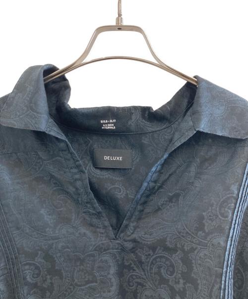 DELUXE（デラックス）Deluxe (デラックス) COHIBA ペイズリー柄キューバシャツ　23SD1324 ブラック サイズ:Lの古着・服飾アイテム
