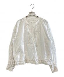 sara mallika（サラマリカ）の古着「Geometric Lace Joint Top」｜ホワイト