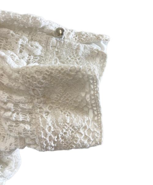sara mallika（サラマリカ）sara mallika (サラマリカ) Geometric Lace Joint Top ホワイト サイズ:FREEの古着・服飾アイテム
