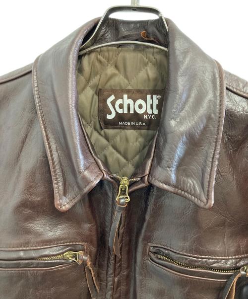 Schott（ショット）Schott (ショット) シングルライダースジャケット ブラウン サイズ:42の古着・服飾アイテム