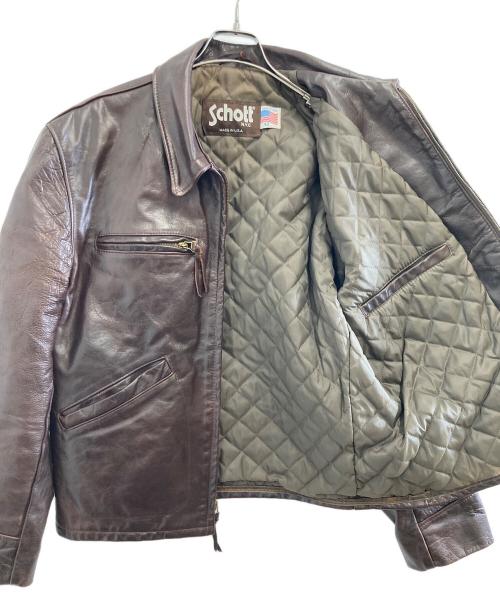 Schott（ショット）Schott (ショット) シングルライダースジャケット ブラウン サイズ:42の古着・服飾アイテム