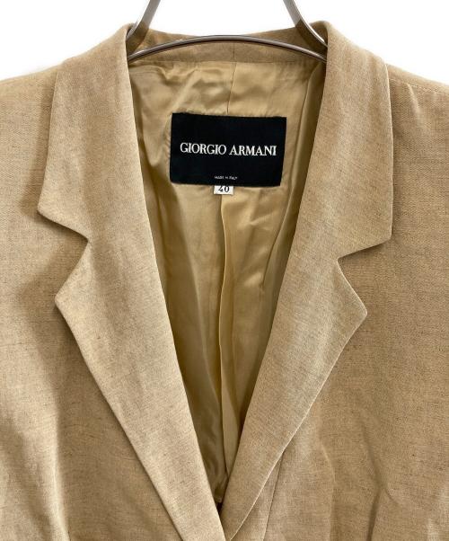 GIORGIO ARMANI（ジョルジオアルマーニ）GIORGIO ARMANI (ジョルジオアルマーニ) リネンシルクテーラードジャケット ベージュ サイズ:Lの古着・服飾アイテム