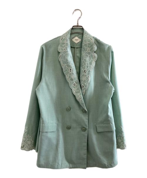 Ameri（アメリ）AMERI (アメリ) MEDI LACE EMBROIDERY COLLAR JACKET　0225106330780 グリーン サイズ:Mの古着・服飾アイテム