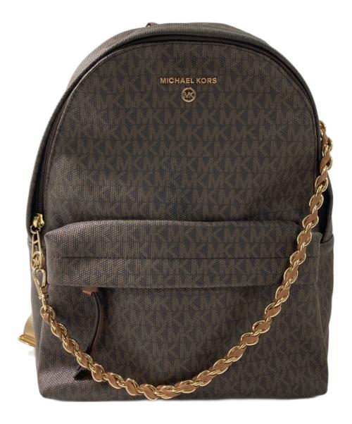 MICHAEL KORS（マイケルコース）MICHAEL KORS (マイケルコース) モノグラムリュック ブラウンの古着・服飾アイテム