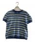 POLO RALPH LAUREN（ポロ・ラルフローレン）の古着「ストライプドコットンショートスリーブセーター」｜ネイビー
