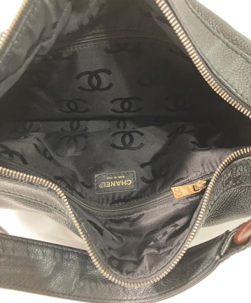 CHANEL（シャネル）CHANEL (シャネル) ウッドチェーンレザーワンショルダーバッグ ブラックの古着・服飾アイテム