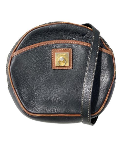 CELINE（セリーヌ）CELINE (セリーヌ) レザーショルダーバッグ ブラックの古着・服飾アイテム