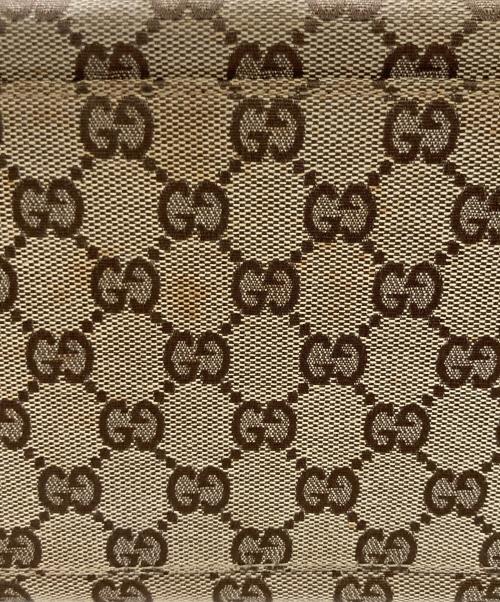 GUCCI（グッチ）GUCCI (グッチ) GGキャンバストートバッグ ブラウンの古着・服飾アイテム