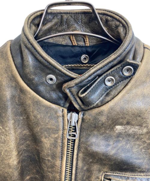 RBC（アールビーシー）RBC (アールビーシー) シングルライダースジャケット ブラウン サイズ:Sの古着・服飾アイテム