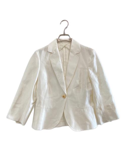 MaxMara（マックスマーラ）MaxMara (マックスマーラ) コットンシルクテーラードジャケット ホワイト サイズ:40の古着・服飾アイテム