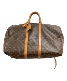 LOUIS VUITTON（ルイ ヴィトン）の古着「キーポル・バンドリエール55/ボストンバッグ」｜ブラウン
