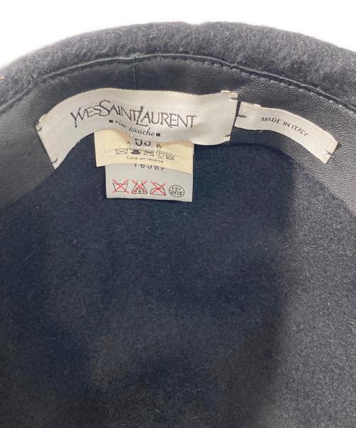 Yves Saint Laurent（イヴサンローラン）Yves Saint Laurent (イヴサンローラン) ラビットファーチェーン付ハット ブラックの古着・服飾アイテム