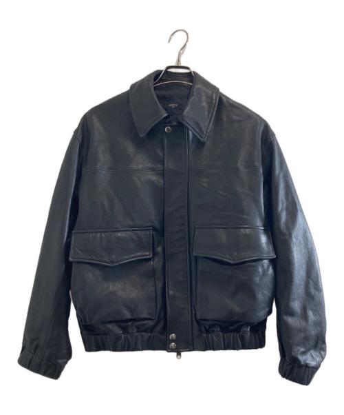 EDIFICE（エディフィス）EDIFICE (エディフィス) A2 レザーショートブルゾン ブラック サイズ:Mの古着・服飾アイテム