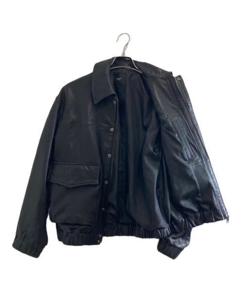 EDIFICE（エディフィス）EDIFICE (エディフィス) A2 レザーショートブルゾン ブラック サイズ:Mの古着・服飾アイテム