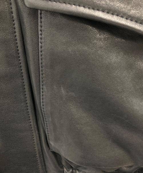 EDIFICE（エディフィス）EDIFICE (エディフィス) A2 レザーショートブルゾン ブラック サイズ:Mの古着・服飾アイテム