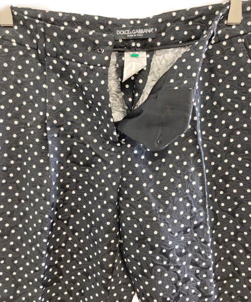 DOLCE & GABBANA（ドルチェ＆ガッバーナ）DOLCE & GABBANA (ドルチェ＆ガッバーナ) ドット柄ジャガードパンツ ブラック サイズ:40の古着・服飾アイテム