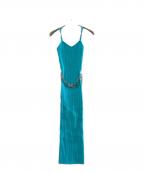 MICHAEL KORSマイケルコース）の古着「Ribbed Stretch Viscose Belted Bustier Dress」｜スカイブルー