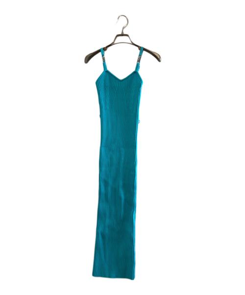 MICHAEL KORS（マイケルコース）MICHAEL KORS (マイケルコース) Ribbed Stretch Viscose Belted Bustier Dress スカイブルー サイズ:Sの古着・服飾アイテム